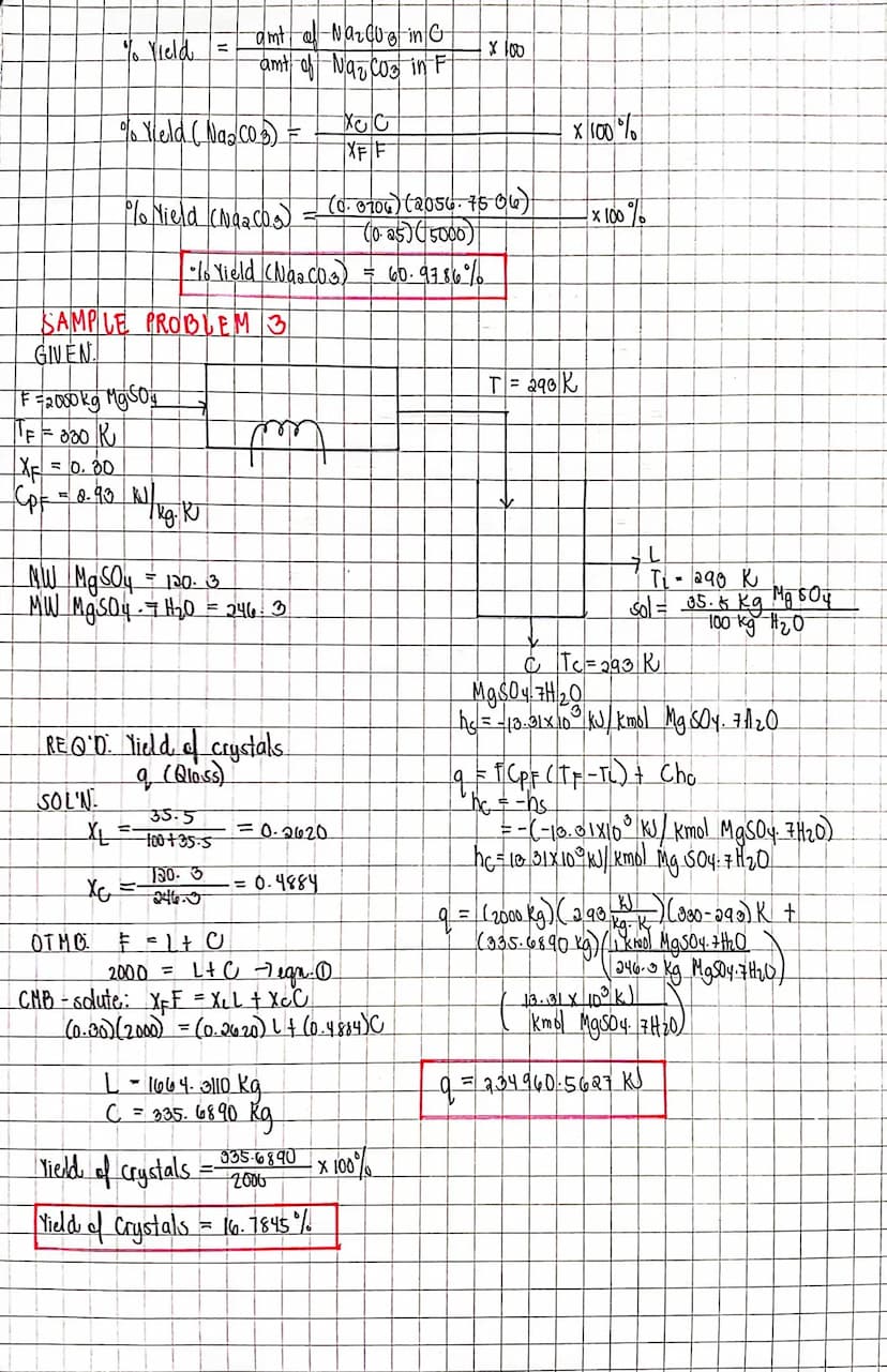 Sample Problem
A. Solubility of soda ash at 30°C in gliong water.
soda ash sodium Carbonate, Na₂CO3. 10H ₂0.
solubility 3.8-8g/100g
p. 2-85 