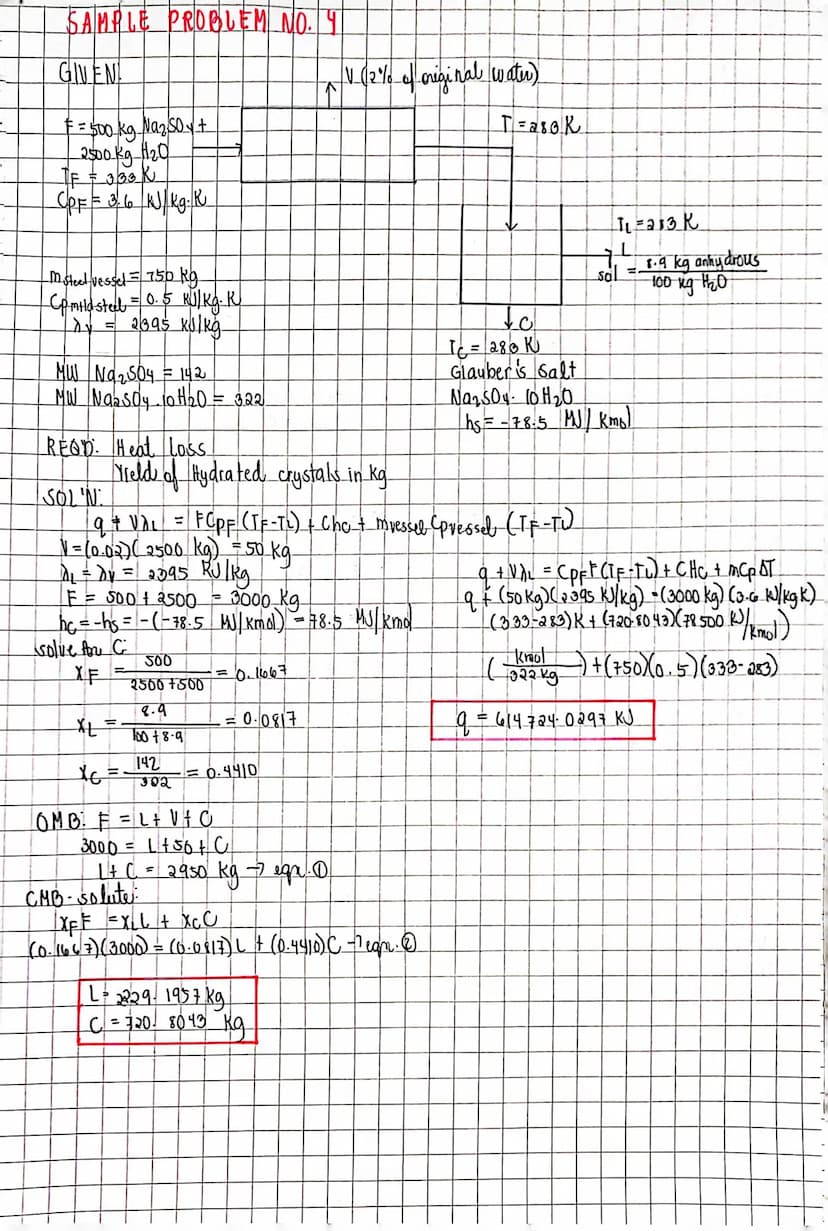 Sample Problem
A. Solubility of soda ash at 30°C in gliong water.
soda ash sodium Carbonate, Na₂CO3. 10H ₂0.
solubility 3.8-8g/100g
p. 2-85 