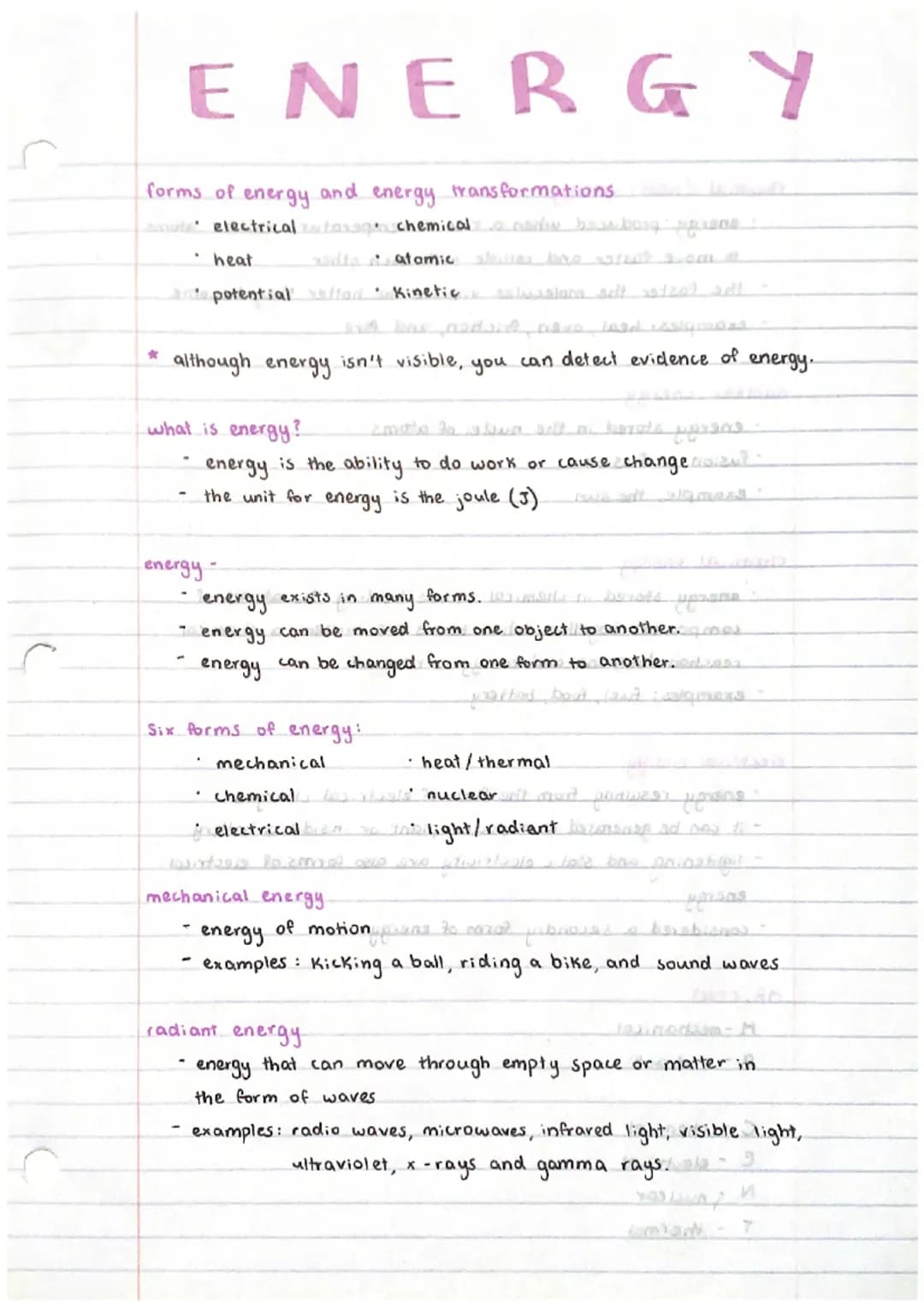 Free PDF: Middle School Science Notes on Energy - Learn 6 Forms & 10 Types
