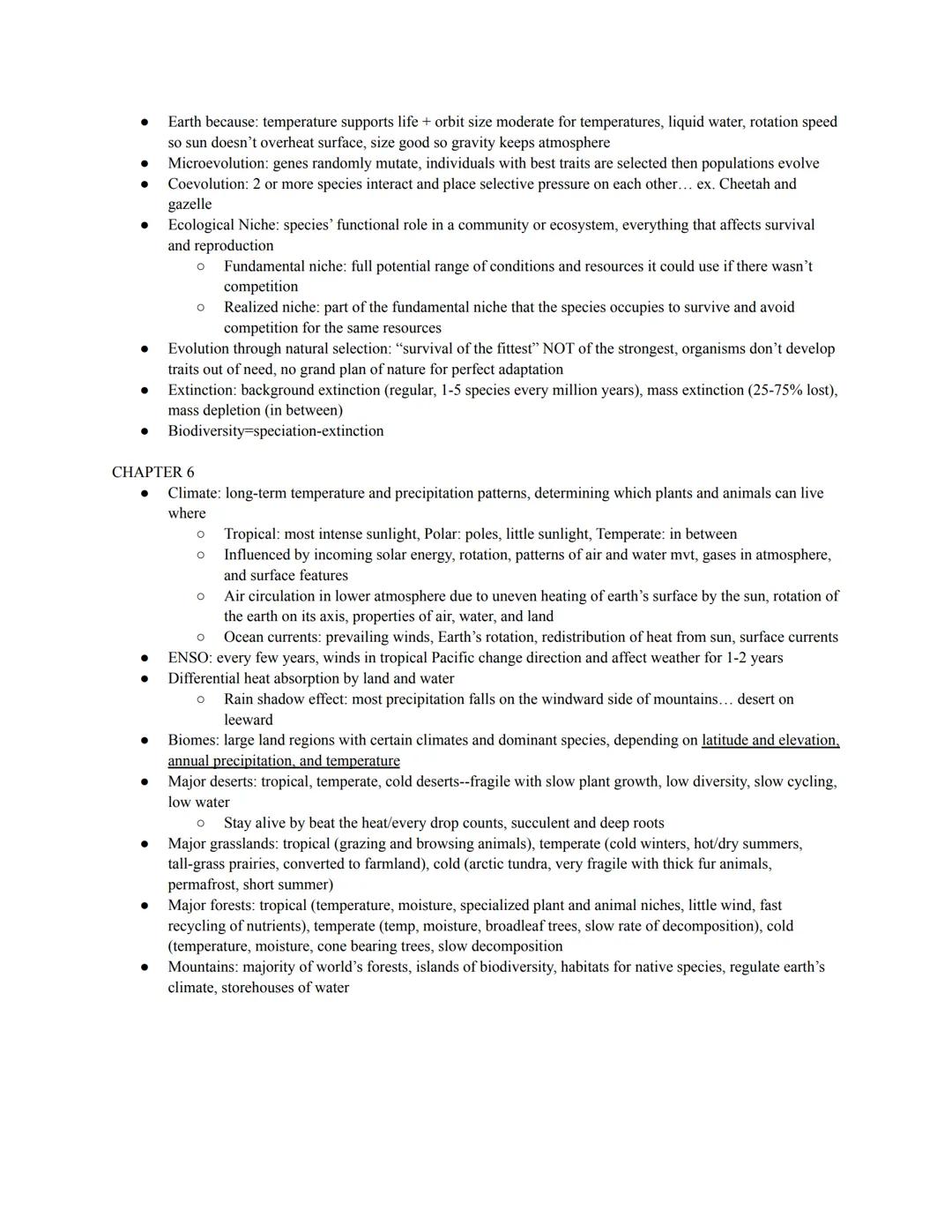 CHAPTER 1+2
● Exponential growth: key in pop. growth, resource use + waste, poverty, loss of biodiversity, climate change
Ecology: study of 