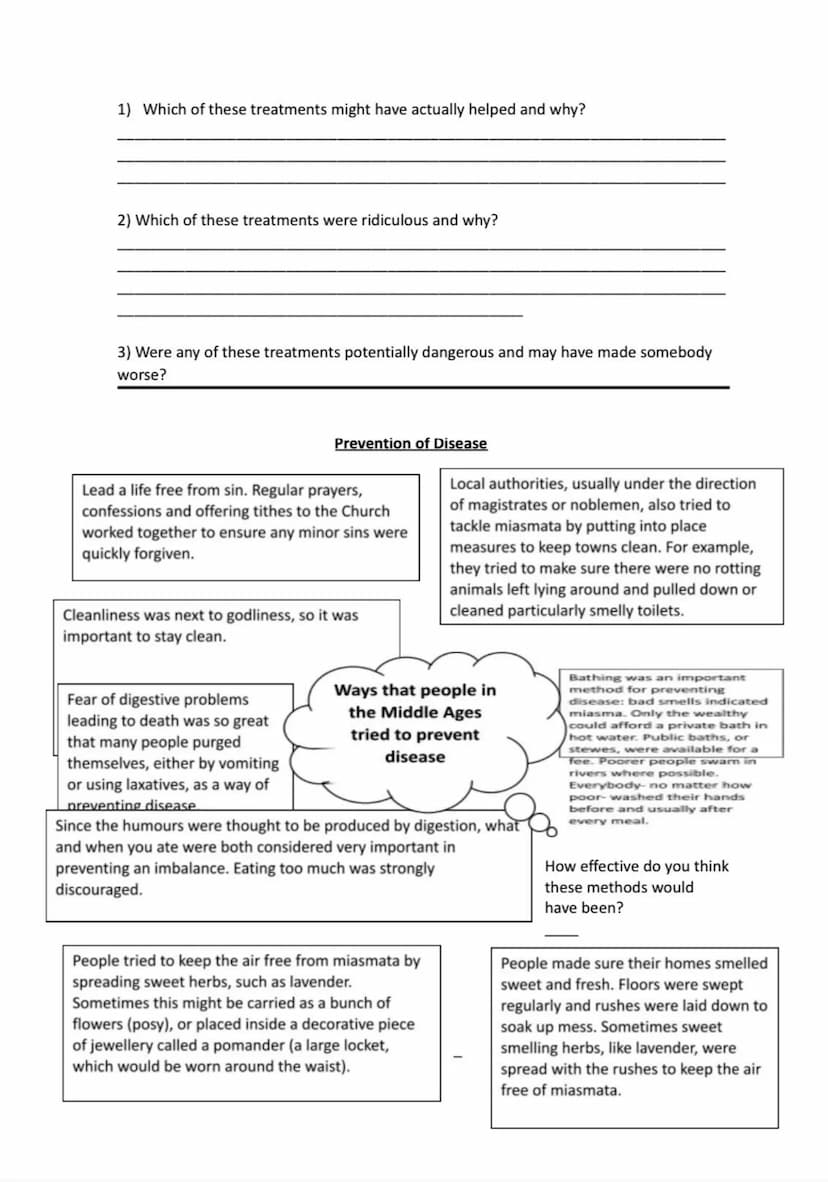 Name:
Medicine in Britain 1250-present day
Revision Activity Book
1 Section 1: Medieval Medicine
Supernatural and religious explanations of 