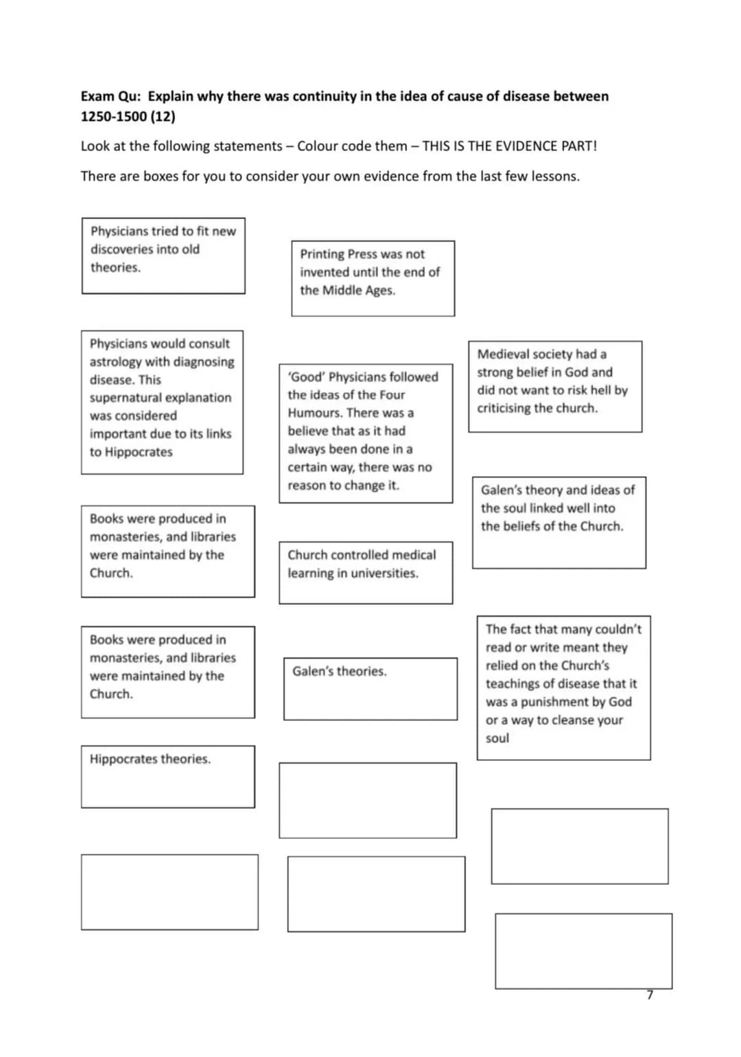 Name:
Medicine in Britain 1250-present day
Revision Activity Book
1 Section 1: Medieval Medicine
Supernatural and religious explanations of 