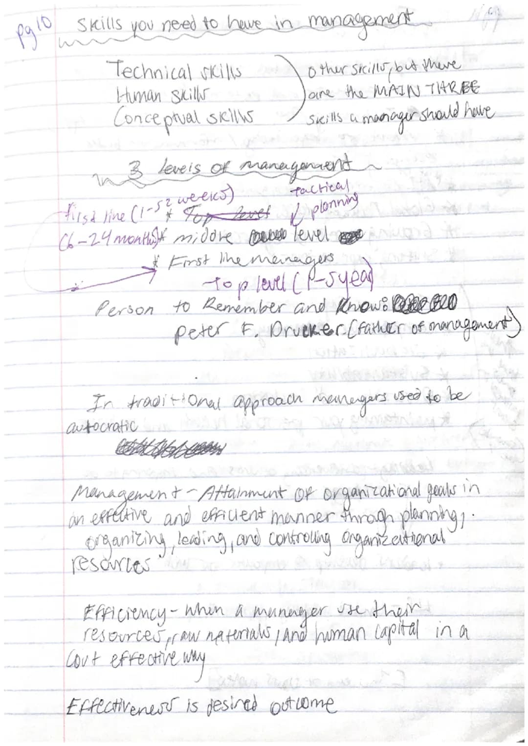 Pg1
Principles
OF
lanagement
Notes pg2
The four key management activities Or four of
Step process in management is?
Panning, organizing, lea