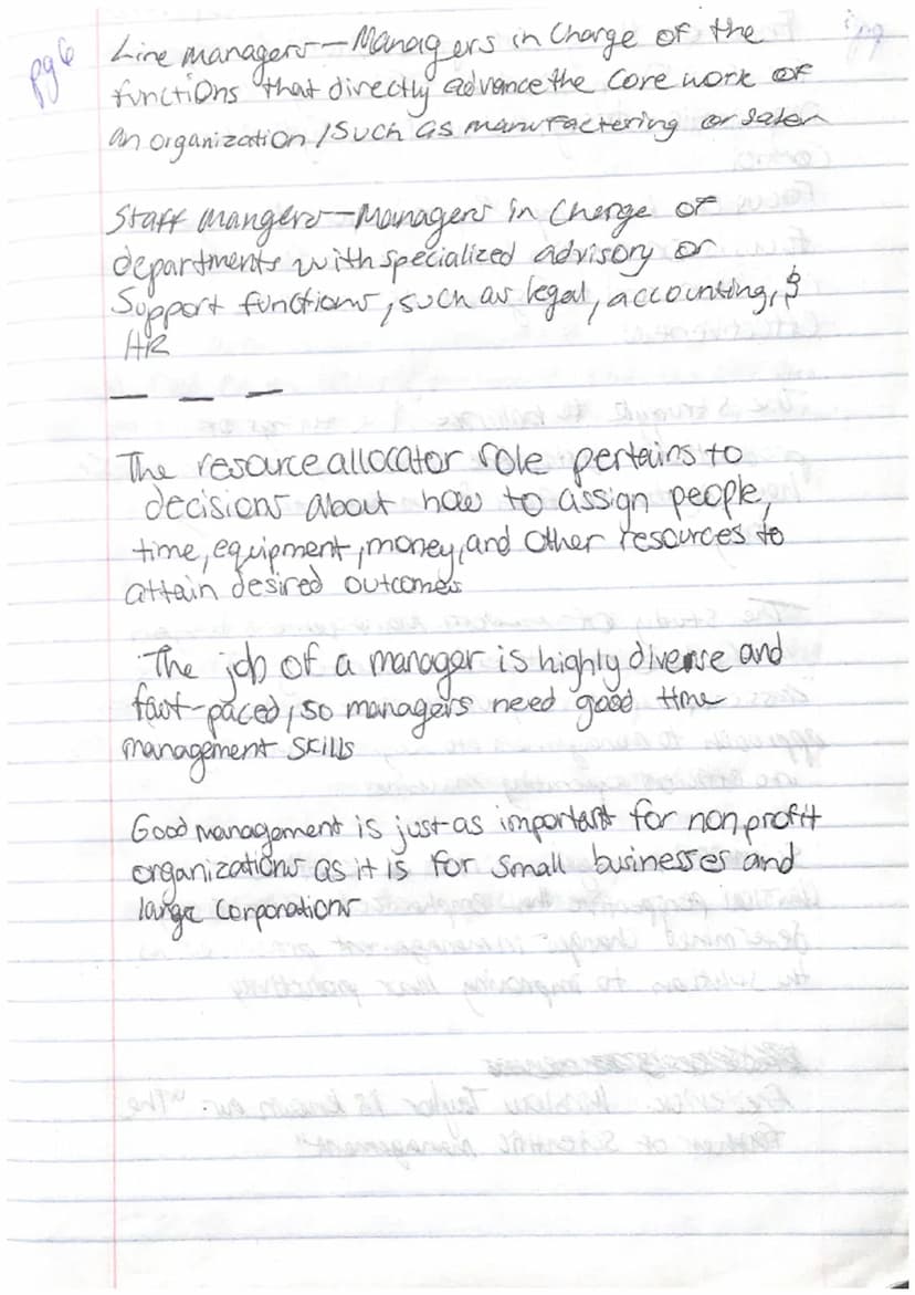 Pg1
Principles
OF
lanagement
Notes pg2
The four key management activities Or four of
Step process in management is?
Panning, organizing, lea