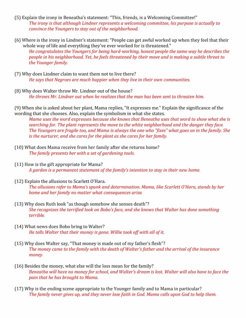 
<p>In Act III, the lighting is different from that in Act I, representing the deteriorating hope and dreams of the Youngers. The lack of na