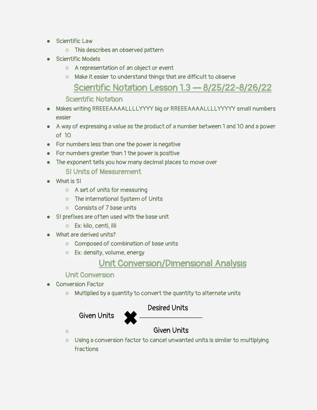 Science
Physical Science Notes
Emmalee E. Smith
Chapter 1 - Science
Overview
Physical Science Lesson 1.1-8/24/22
• System of knowledge and t