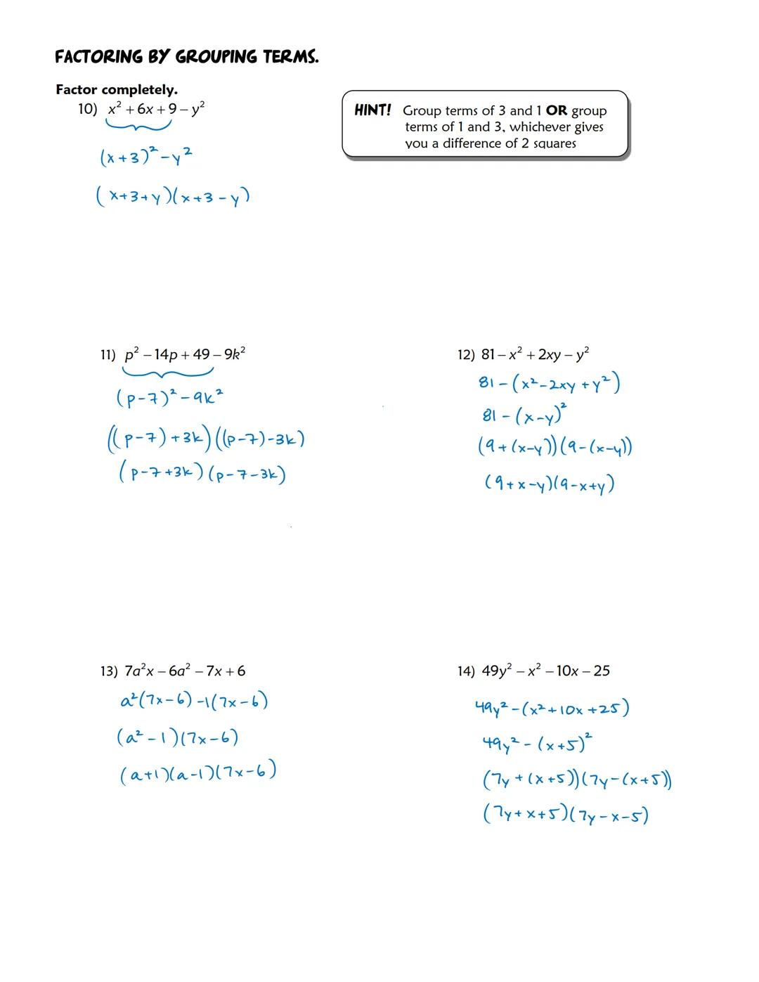 480/81
Day 5
Notes
7.4 NOTES - SUM AND DIFFERENCE OF CUBES
OBJECTIVES:
1) Factor the sum and difference of cubes.
DIFFERENCE OF SQUARES
a²-b