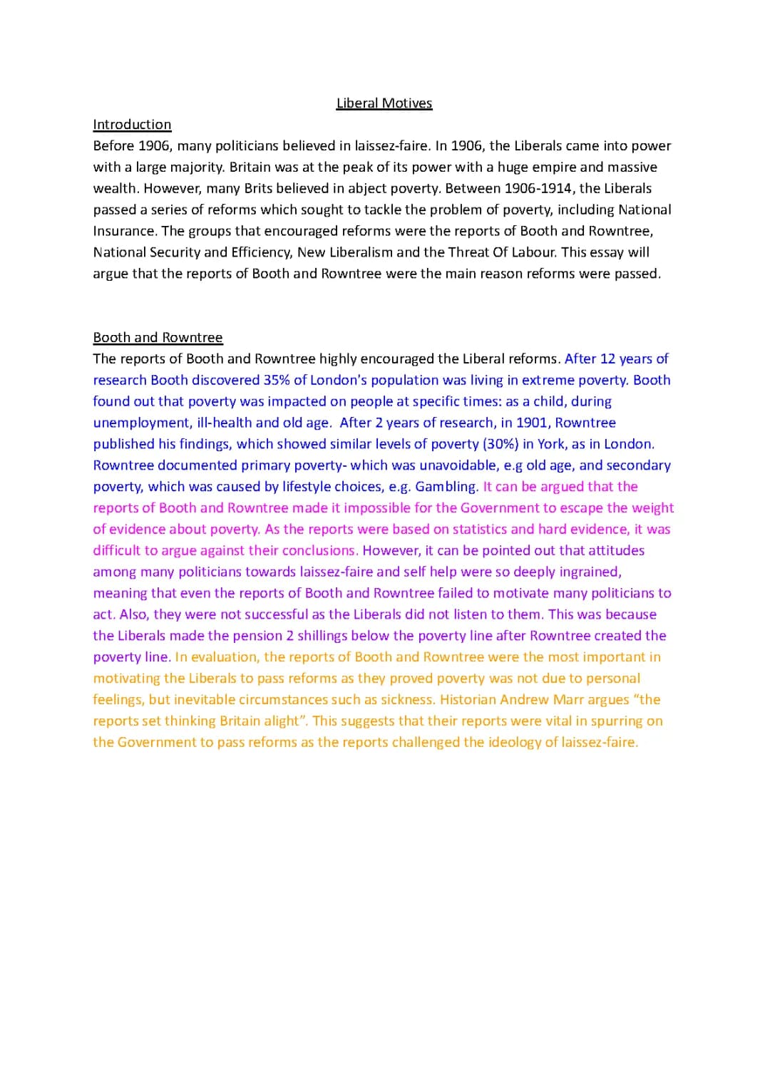 Higher History - Liberal Reforms 