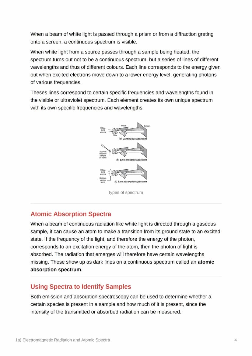 1a) Electromagnetic Radiation
and Atomic Spectra
Electromagnetic Radiation
Electromagnetic radiation is a form energy. The electromagnetic s