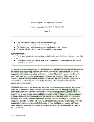 Know English language paper 2 2020 model answers  thumbnail