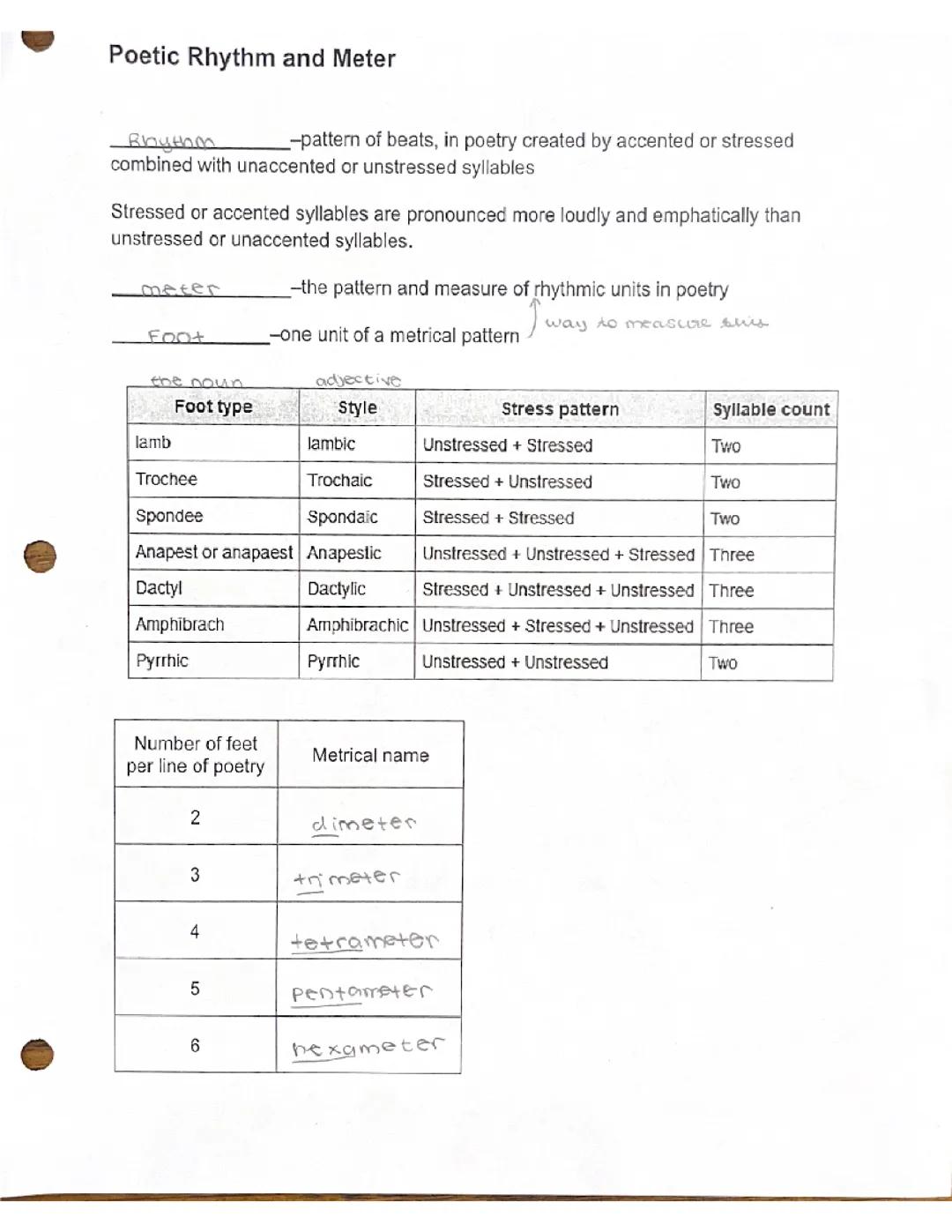 Poetic Rhythm and Meter