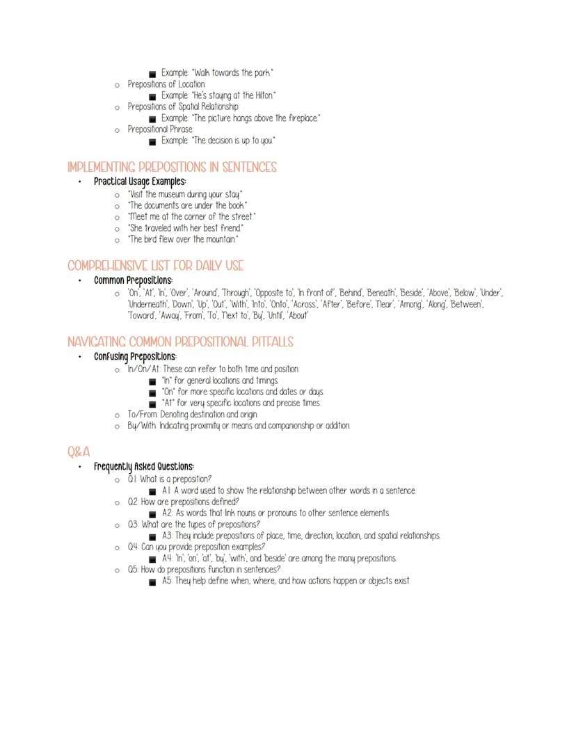 understanding Prepositions
Prepositions in English
10 example
prepositional phrases:
DEFINING PREPOSITIONS
At home
. In the morning
• On Mon