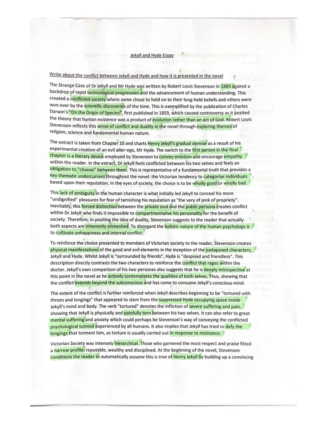 Conflict in Dr Jekyll and Mr Hyde