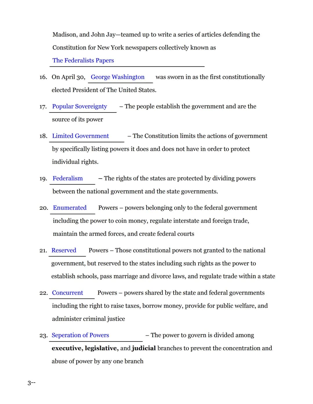 Name
Preamble to the U.S. Constitution: "We the People of the United States, in order to form a
more perfect Union, establish Justice,insure
