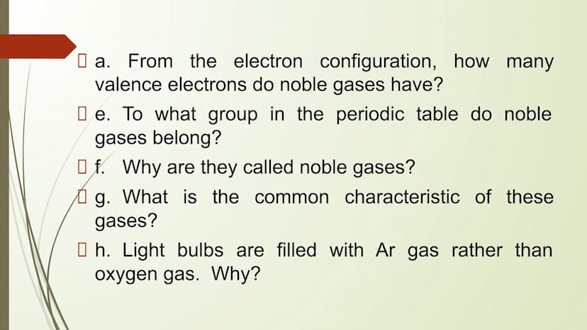 CHEMICAL BONDING THINK-PAIR-SHARE
1. Relate the stability of noble gases to their
electron configuration;
2. State the Octet Rule;
3. Differ