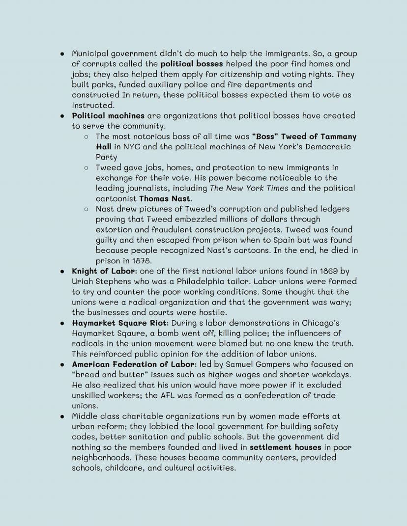Unit 6
Timeline: A political, social and economic movement during the early 20th
century.
Begins with: The Gilded Age: Politics, Immigration