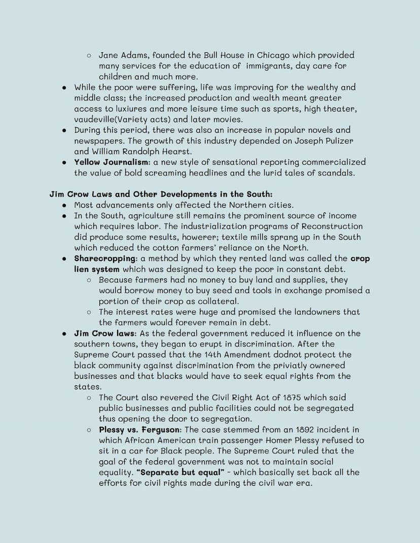 Unit 6
Timeline: A political, social and economic movement during the early 20th
century.
Begins with: The Gilded Age: Politics, Immigration