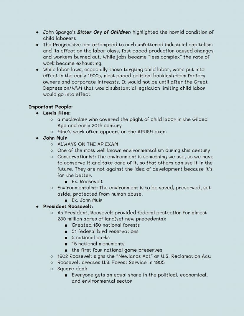 Unit 6
Timeline: A political, social and economic movement during the early 20th
century.
Begins with: The Gilded Age: Politics, Immigration