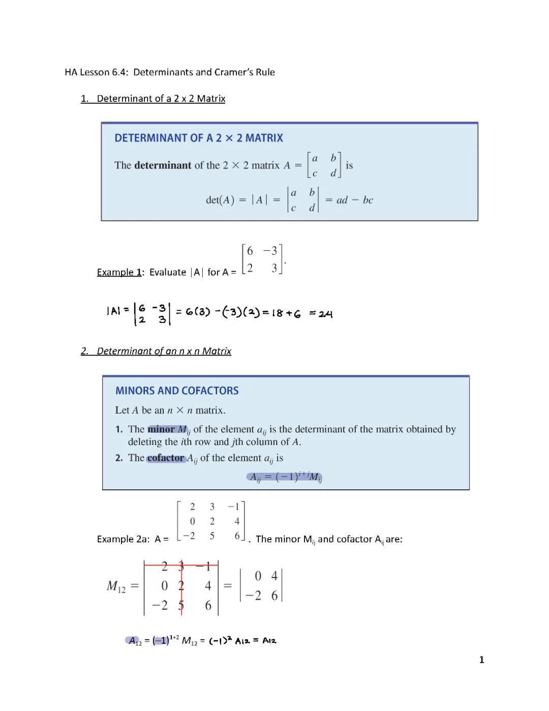 Your Fun Study Guide to Determinants and Cramer's Rule