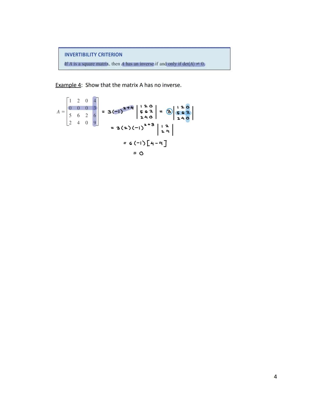 HA Lesson 6.4: Determinants and Cramer's Rule
1. Determinant of a 2 x 2 Matrix
DETERMINANT OF A 2 × 2 MATRIX
The determinant of the 2 X 2 ma