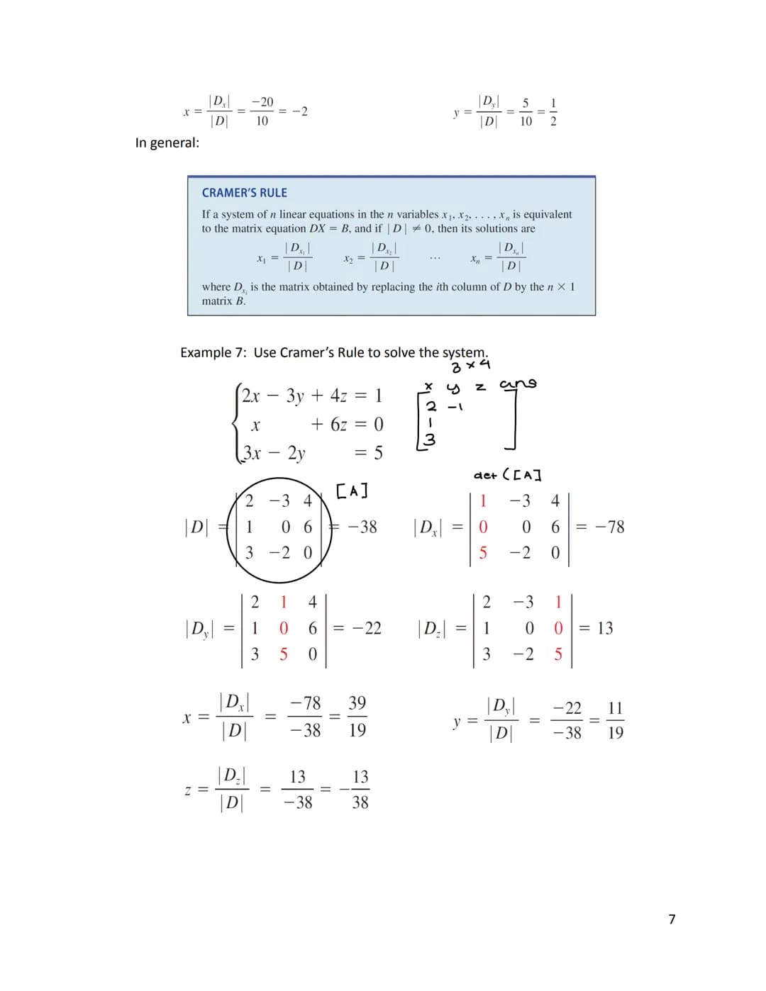 HA Lesson 6.4: Determinants and Cramer's Rule
1. Determinant of a 2 x 2 Matrix
DETERMINANT OF A 2 × 2 MATRIX
The determinant of the 2 X 2 ma