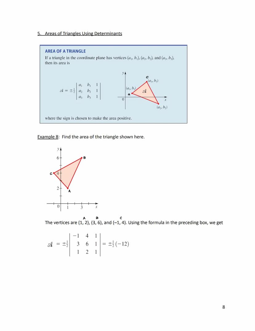 HA Lesson 6.4: Determinants and Cramer's Rule
1. Determinant of a 2 x 2 Matrix
DETERMINANT OF A 2 × 2 MATRIX
The determinant of the 2 X 2 ma