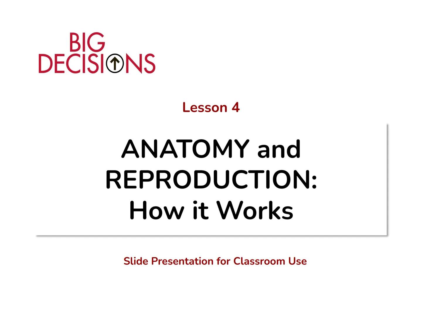 Making Healthy,
Informed Choices
about Sex
BIGL
DECISIONS
Slide Presentation for Classroom Use
Copyright © 2016 Janet P. Realini, MD, MPH BI