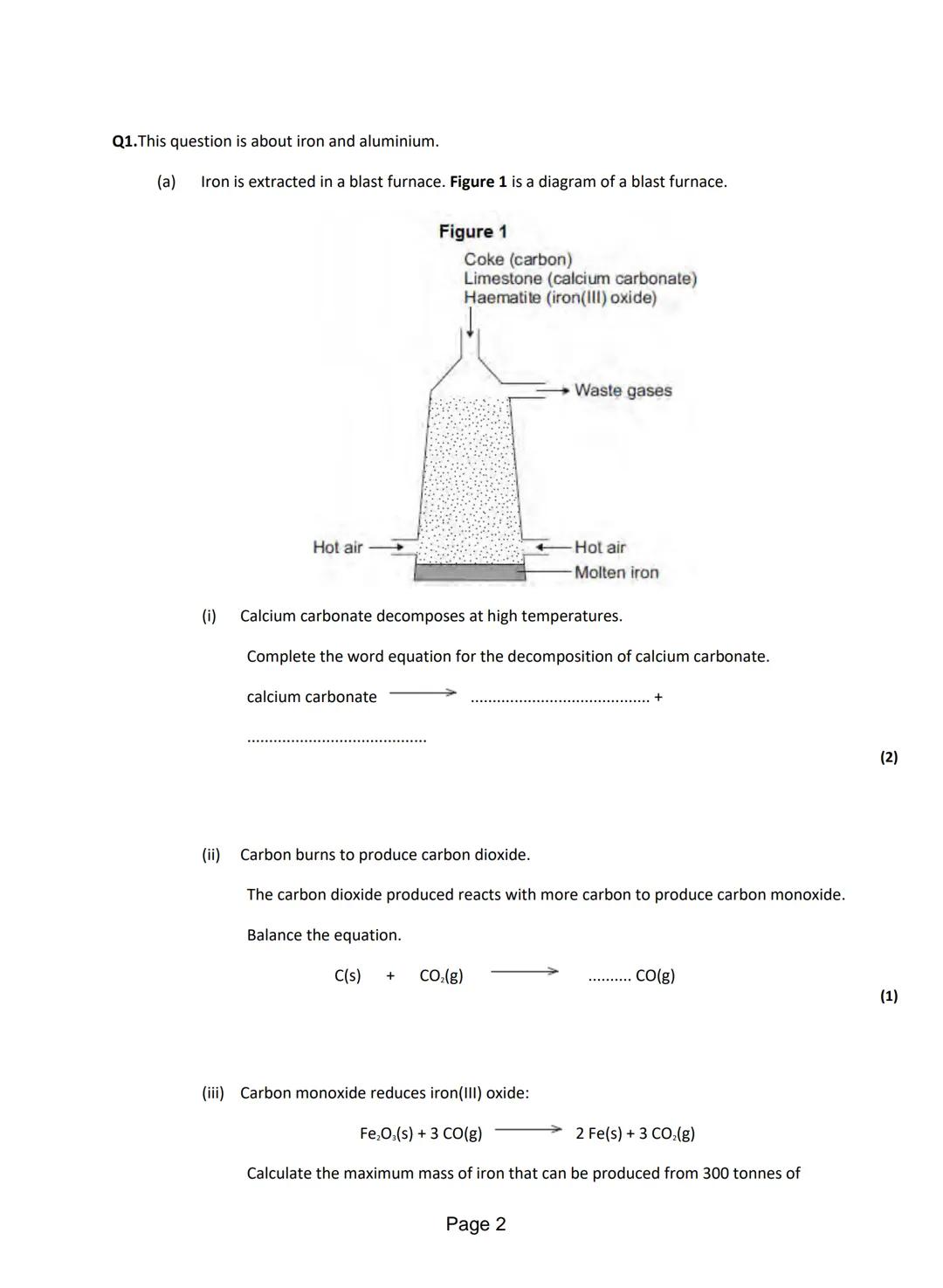 Electrolysis Exam Questions and Answers PDF for GCSE Students