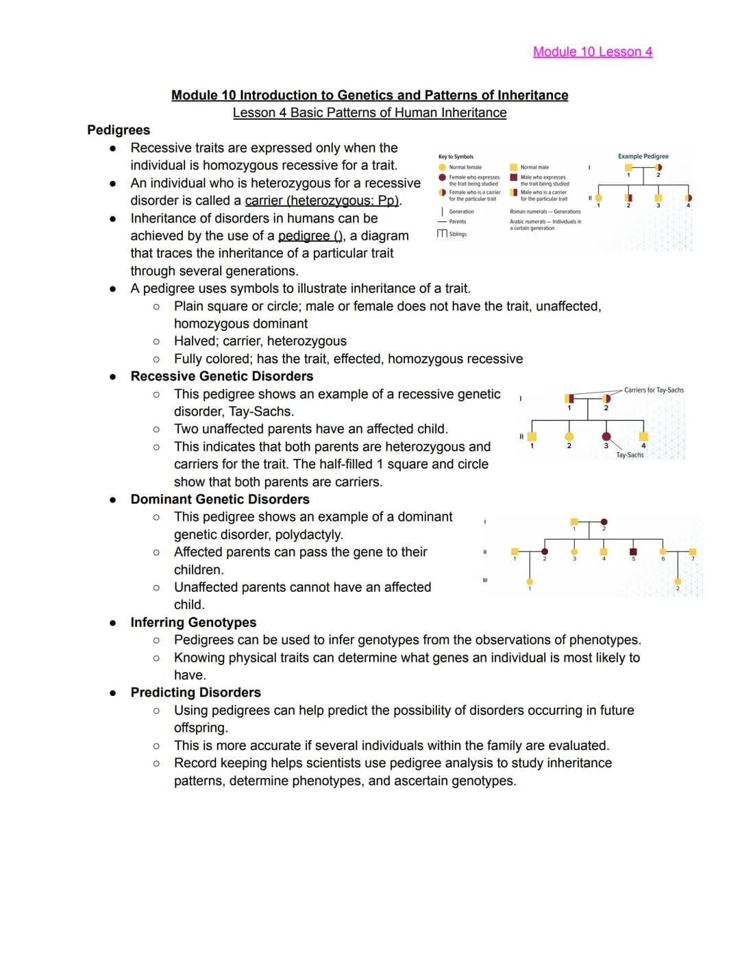 
<h2 id="module10lesson1">Module 10 Lesson 1</h2>
<p>The lesson covers the basics of Mendelian Genetics and introduces Gregor Mendel, known 