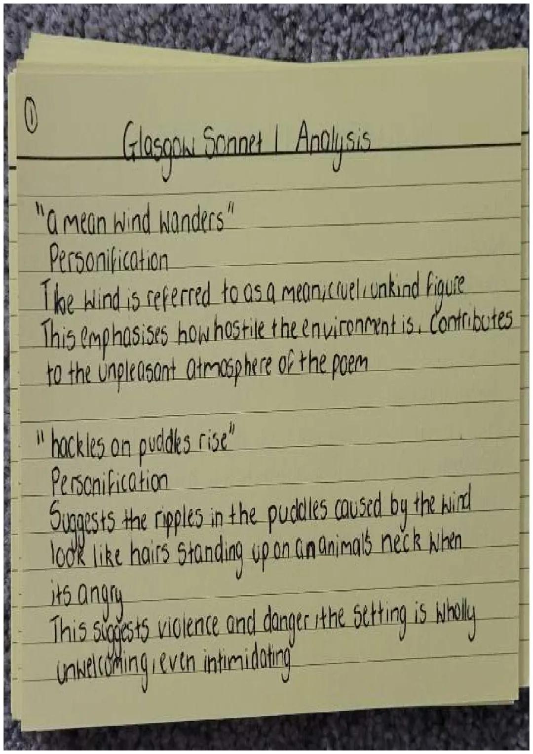 Glasgow Sonnet 1 Analysis by Edwin Morgan for Nat5 - Easier Guide