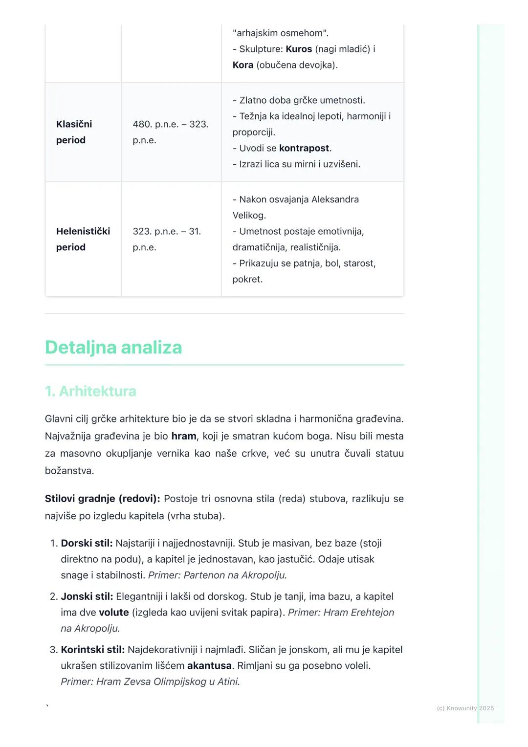 # Umetnost stare Grčke

## Uvod u umetnost stare Grčke

Grčka umetnost je temelj zapadne civilizacije. Nije se bavila samo lepim, već je
tra