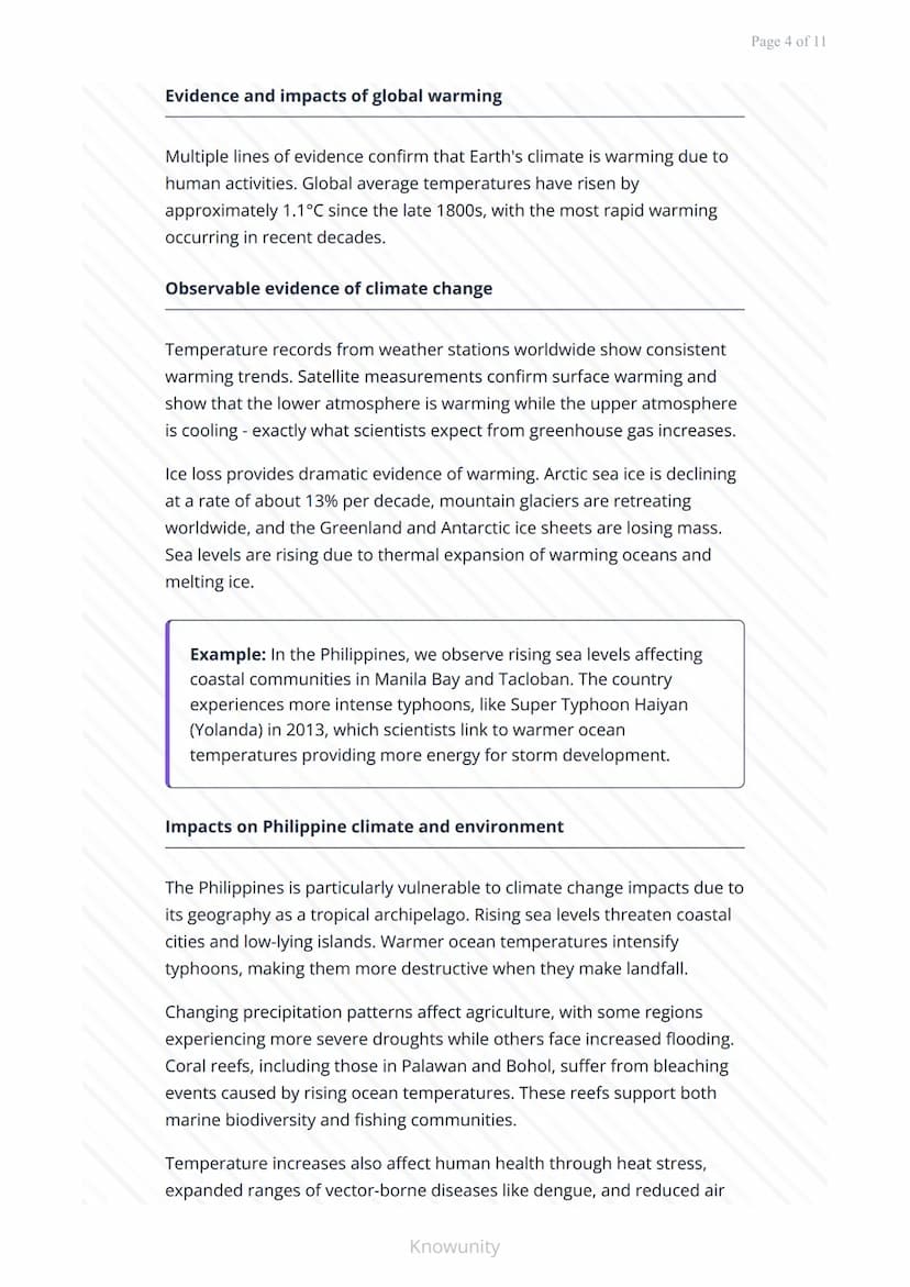 Human Impact on Earth System: Global Warming and Greenhouse
Effect
Understanding how human activities affect Earth's
climate system
What you