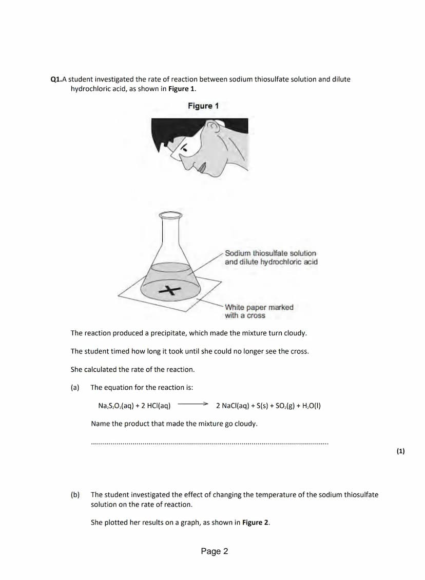 Q1.Lithium carbonate reacts with dilute hydrochloric acid.
A group of students investigated the volume of gas produced.
This is the method u