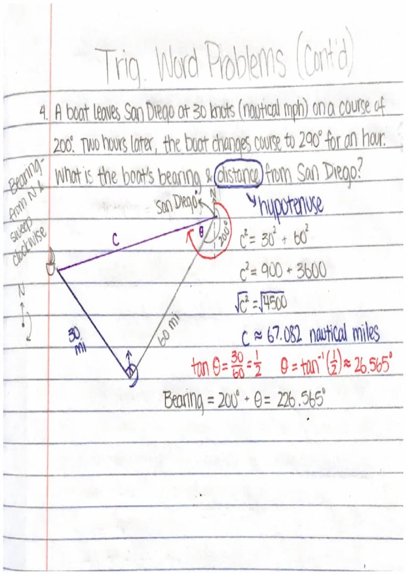 4-8 P9.328
Trig. Word Problems
*
Ex. A loft. 2in tall man looks up at a 37° angle to the top of a
building. He is 689 inches away from the b