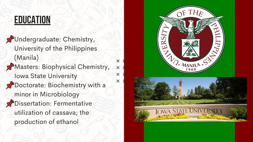 ХХ
ХХ
X X
X X
FILIPINO
SCIENTISTS
and their
CONTRIBUTIONS
GROUP 8 SCIENCE AND TECHNOLOGY JULIAN BANZON N
00
CH3
OH
C₂H.
C
C₂H5
H₂C
OH
SN
OH 