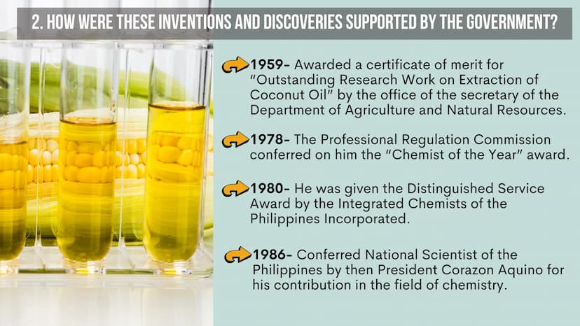 ХХ
ХХ
X X
X X
FILIPINO
SCIENTISTS
and their
CONTRIBUTIONS
GROUP 8 SCIENCE AND TECHNOLOGY JULIAN BANZON N
00
CH3
OH
C₂H.
C
C₂H5
H₂C
OH
SN
OH 