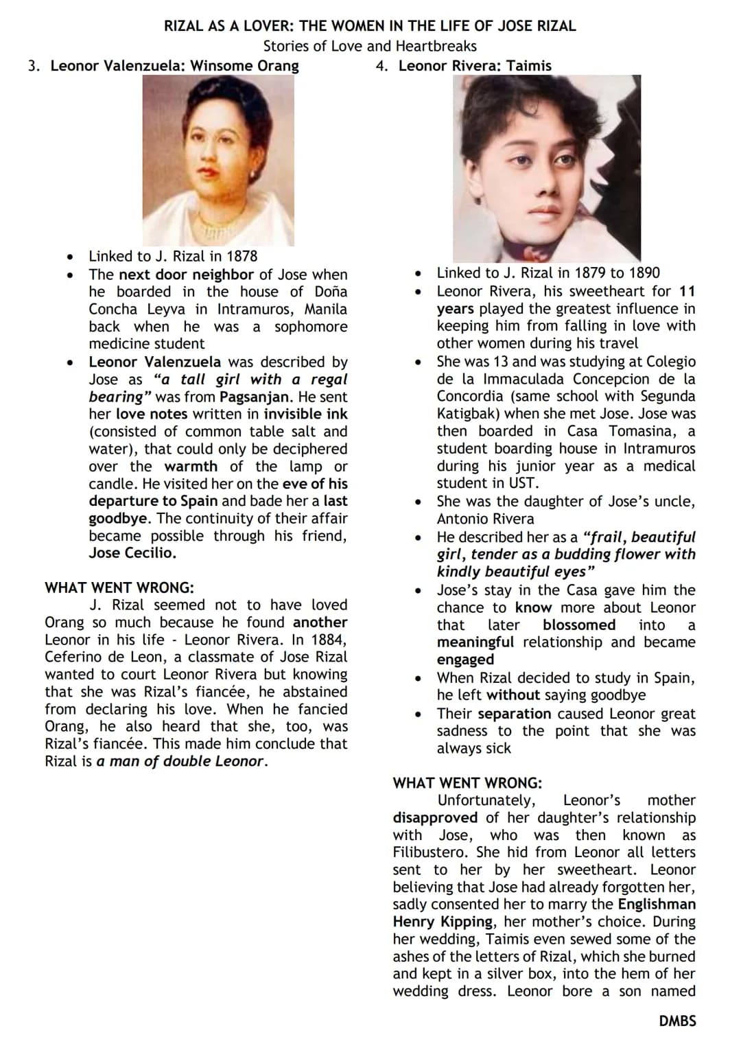 1. Segunda Katigbak y Solis: Miss K
●
●
●
RIZAL AS A LOVER: THE WOMEN IN THE LIFE OF JOSE RIZAL
Stories of Love and Heartbreaks
Linked to J.
