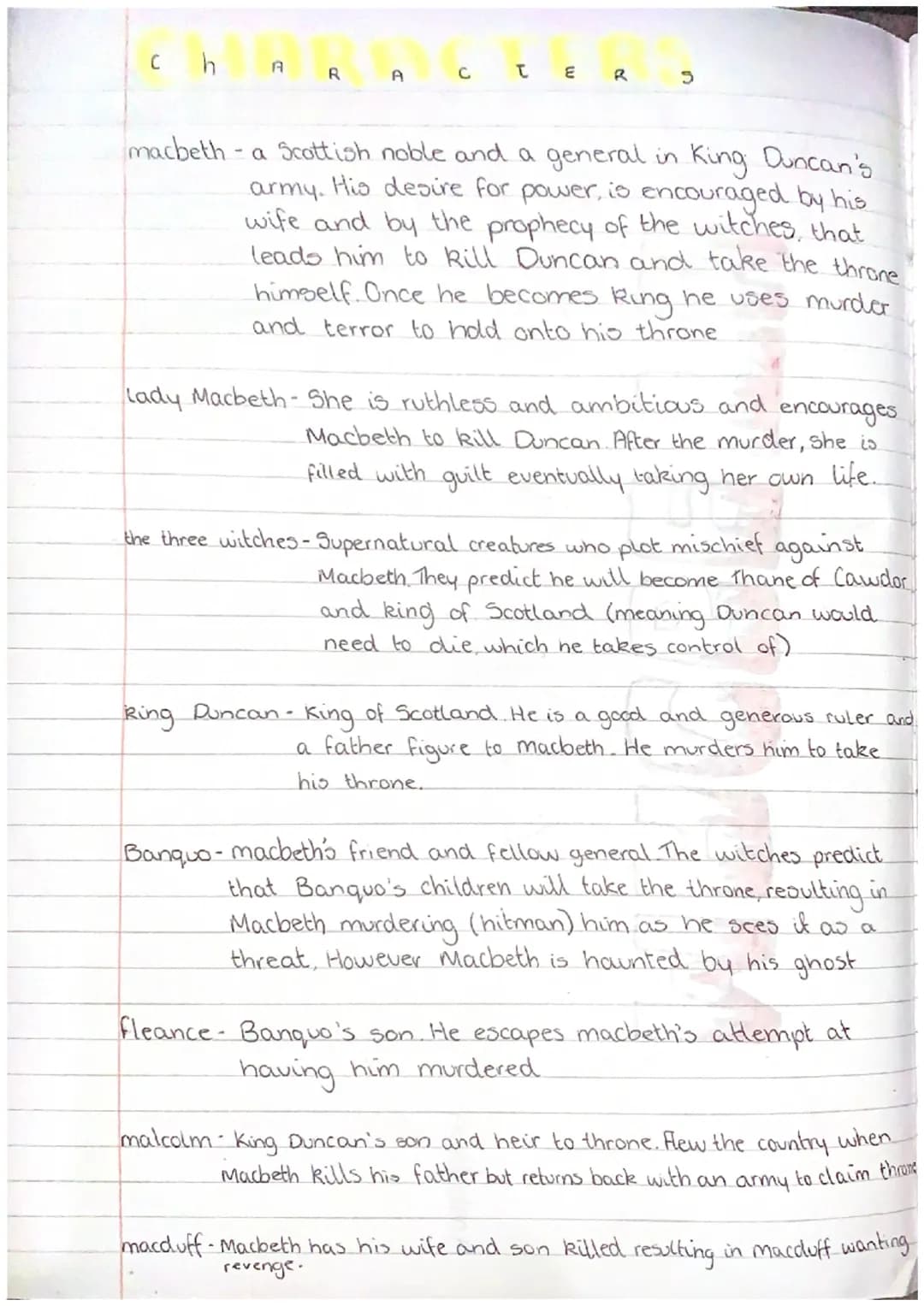 Ambition
MACBETH
Violence hAR A
macbeth - a Scottish noble and a general in King Duncan's
army. His desire for power, is encouraged by his
w