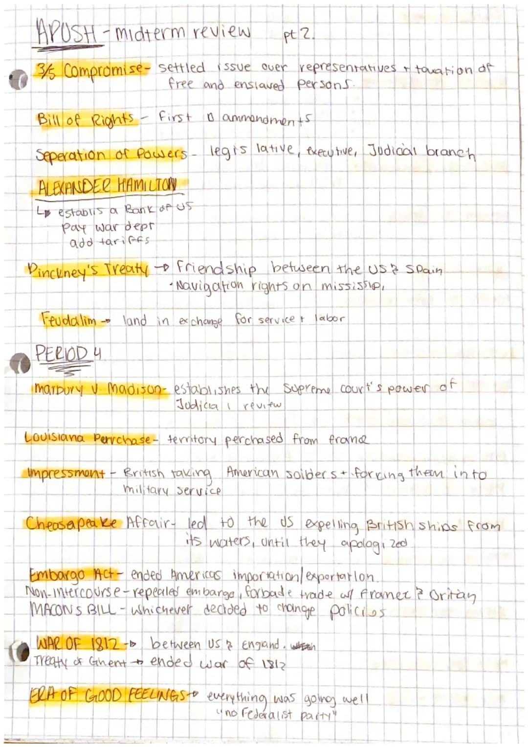 #
1
}
F
APUSH (midterm study)
(midterm study periods 1-3
ANTI FEDERALISTS- Opposed a strong central gov, insisted Bill of
rights. THOMAS JEF
