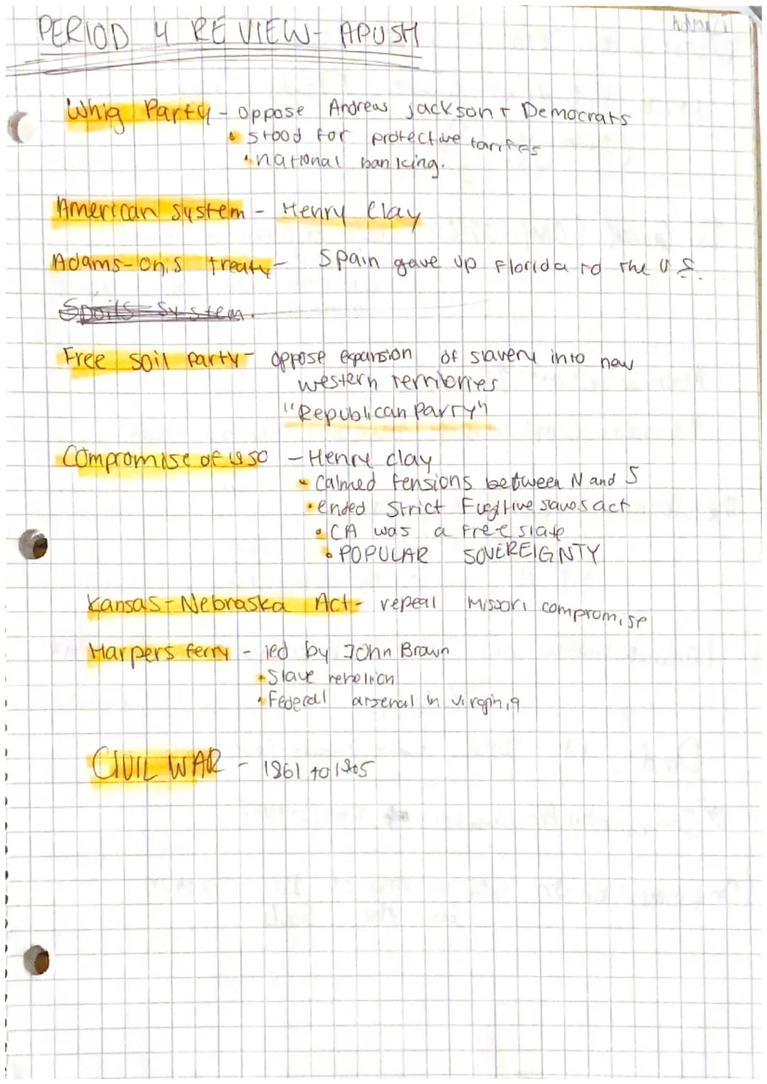 #
1
}
F
APUSH (midterm study)
(midterm study periods 1-3
ANTI FEDERALISTS- Opposed a strong central gov, insisted Bill of
rights. THOMAS JEF