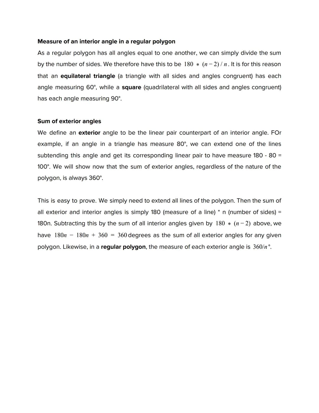 Angles
An angle as defined in Euclidean (standard) Geometry is a general measure of the space
between two intersecting lines. More explicitl