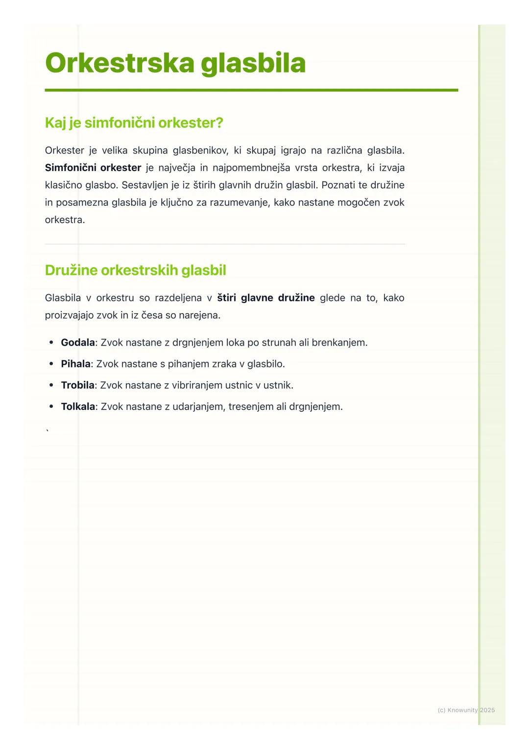 # Orkestrska glasbila

Kaj je simfonični orkester?

Orkester je velika skupina glasbenikov, ki skupaj igrajo na različna glasbila.
Simfoničn
