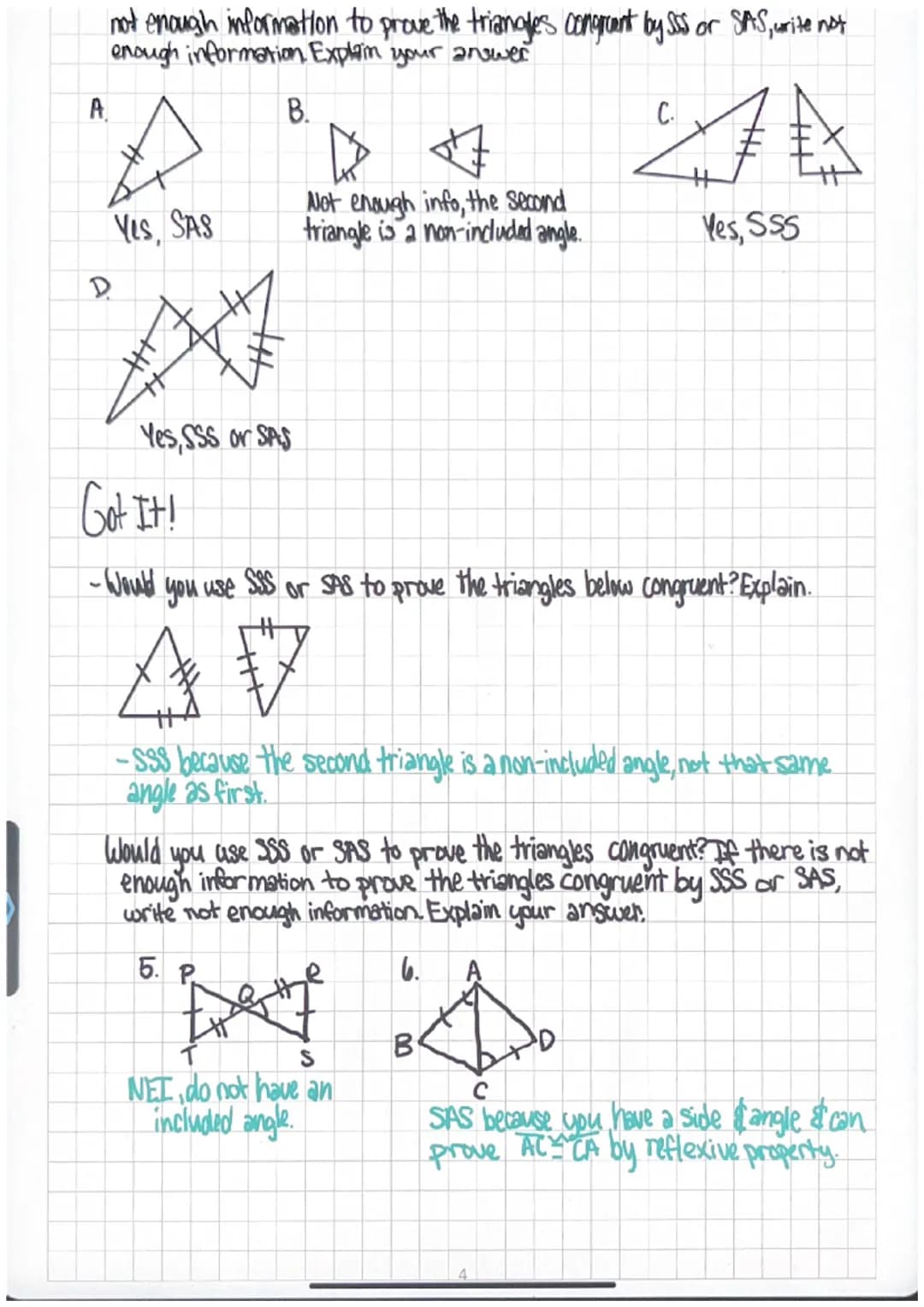 3-2 Triangle Congruence by SSS & SAS
Postulate 14-Side-Side-Side (SSS) Postulate
Postulate-If the three sides of one triangle are congruent 