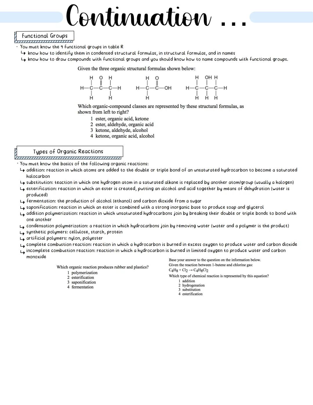 
<p>The aim of this review is to demonstrate our knowledge of the organic chemistry unit through regents multiple choice questions.</p>
<h2 