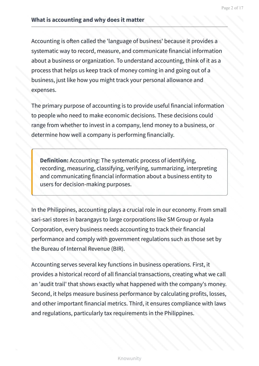 Introduction to Accountancy and Business: Nature and Purpose of
Accounting
Understanding what accounting is and why it matters in
business
W