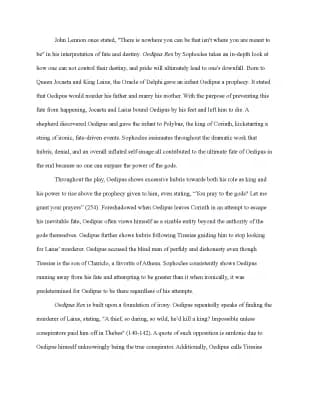 Know Oedipus Rex Essay thumbnail