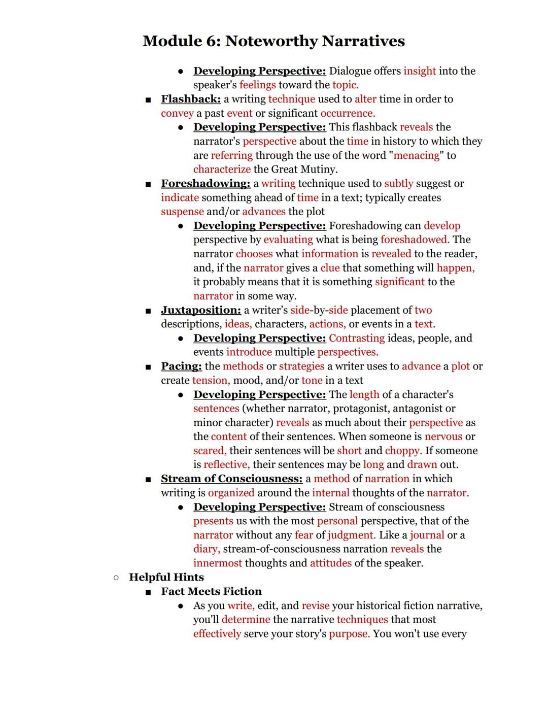 06.01: Establishing a Narrative
● Fiction has a way of bringing history to life. Where textbooks leave off, narratives
pick up. Consider the