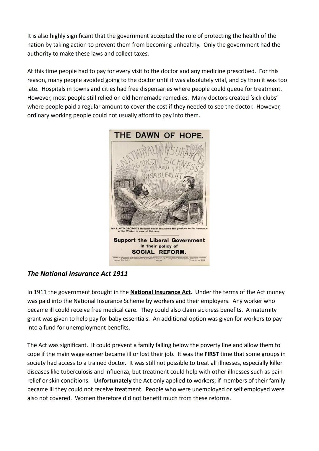 Lesson 29 - Public Health and the NHS
The early 20th century was a time when two factors had a major effect on medicine. The role of the
gov