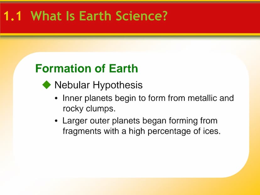 1.1 What Is Earth Science?
Overview of Earth Science
Earth science includes
1. geology, the study of Earth
2. oceanography, the study of the