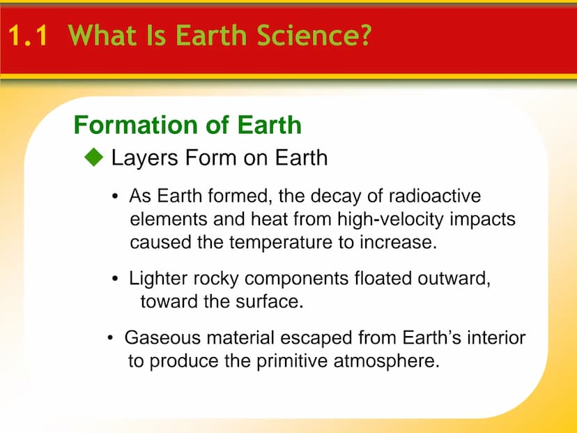 1.1 What Is Earth Science?
Overview of Earth Science
Earth science includes
1. geology, the study of Earth
2. oceanography, the study of the